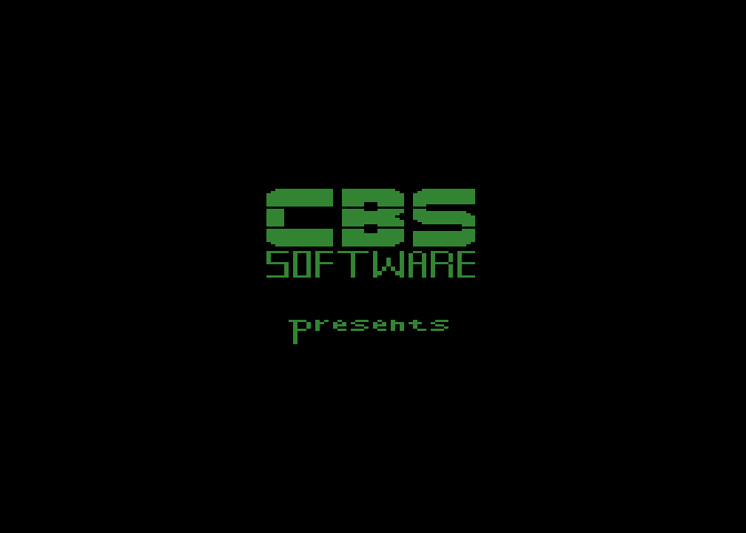 Ernie's Magic Shapes Atari 8-bit Screenshot: CBS Software logo (CBS release).