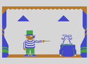 Ernie's Magic Shapes for Atari 8-bit - A rabbit appears for a correct answer.