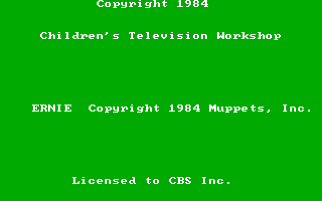 Ernie's Magic Shapes IBM PC/Compatibles Screenshot: Copyright screen.
