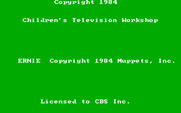 Ernie's Magic Shapes for IBM PC/Compatibles - Copyright screen.