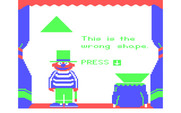 Ernie's Magic Shapes for IBM PC/Compatibles - Instructions; press the down arrow key when something doesn't match.