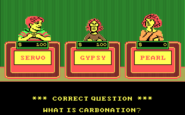Jeopardy! 25th Anniversary Edition IBM PC/Compatibles Screenshot: Correct for $100!