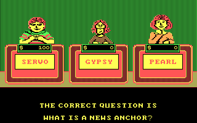 Jeopardy! 25th Anniversary Edition IBM PC/Compatibles Screenshot: Oops, the wrong question was provided...