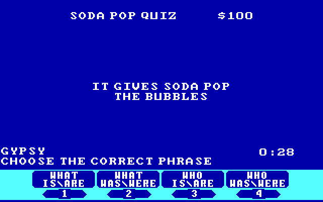 Jeopardy! 25th Anniversary Edition IBM PC/Compatibles Screenshot: When responding, first choose the correct phrase.