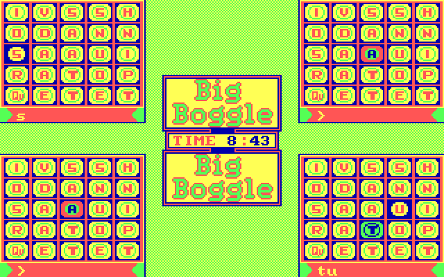 Big Boggle IBM PC/Compatibles Screenshot: Starting the game.