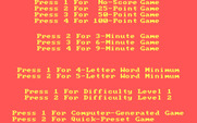 Big Boggle for IBM PC/Compatibles - One by one you can select the game options.
