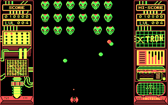 Xtron IBM PC/Compatibles Screenshot: Don't get hit by enemy fire...