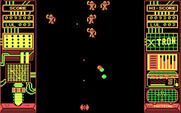 Xtron for IBM PC/Compatibles - Only a few invaders left on this wave...