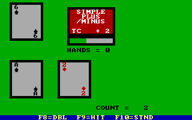 Ken Uston's Profe$$ional Blackjack IBM PC/Compatibles Screenshot: Some more drills...