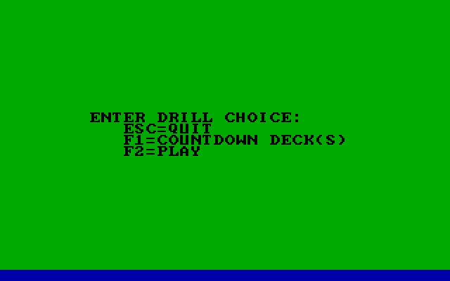 Ken Uston's Profe$$ional Blackjack IBM PC/Compatibles Screenshot: First, practice some drills...
