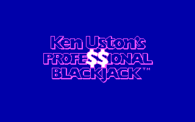 Ken Uston's Profe$$ional Blackjack IBM PC/Compatibles Screenshot: Title screen.