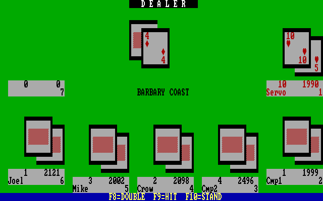 Ken Uston's Profe$$ional Blackjack IBM PC/Compatibles Screenshot: Starting a game.