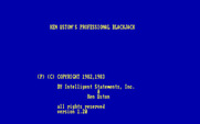 Ken Uston's Profe$$ional Blackjack for IBM PC/Compatibles - Title and copyright information.