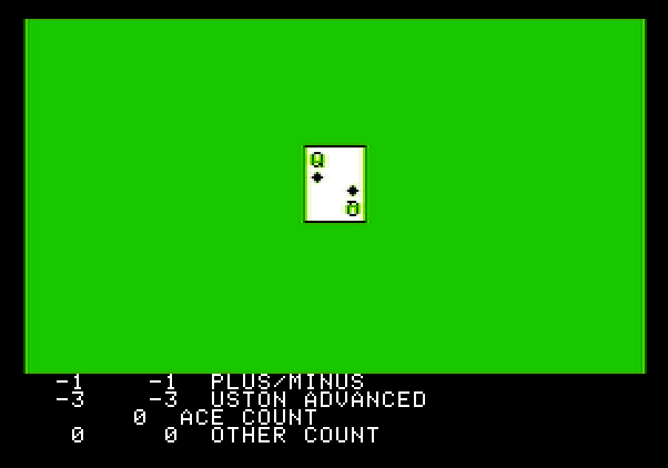 Ken Uston's Profe$$ional Blackjack Apple II Screenshot: Practice mode.
