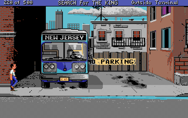 Les Manley in: Search for the King IBM PC/Compatibles Screenshot: Exploring the city...