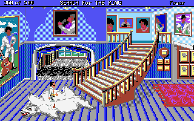 Les Manley in: Search for the King IBM PC/Compatibles Screenshot: Enter the mansion...