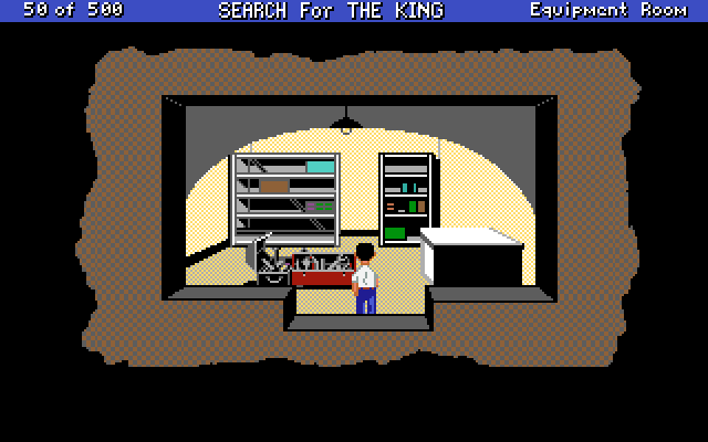 Les Manley in: Search for the King IBM PC/Compatibles Screenshot: Searching a closet...