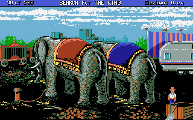 Les Manley in: Search for the King IBM PC/Compatibles Screenshot: Time to get to work cleaning up!