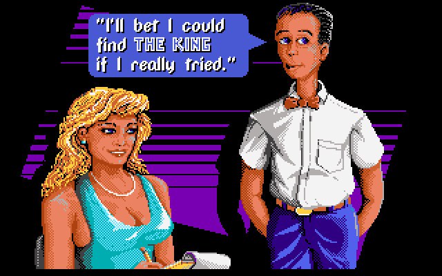 Les Manley in: Search for the King IBM PC/Compatibles Screenshot: Les thinks he can find the king...