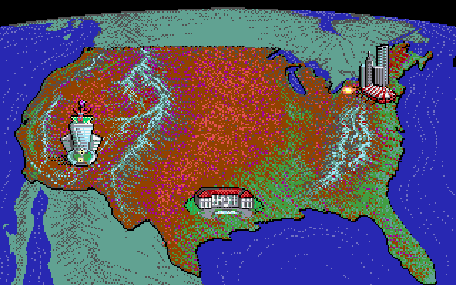 Les Manley in: Search for the King IBM PC/Compatibles Screenshot: Les is launched to the next city!