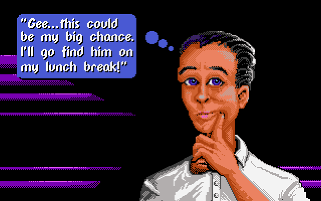 Les Manley in: Search for the King IBM PC/Compatibles Screenshot: Think you can complete this task on your lunch break?