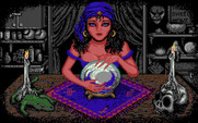 Les Manley in: Search for the King for IBM PC/Compatibles - Talking to the fortune teller...