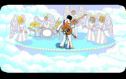 Les Manley in: Search for the King for IBM PC/Compatibles - Les finds Elvis in heaven...