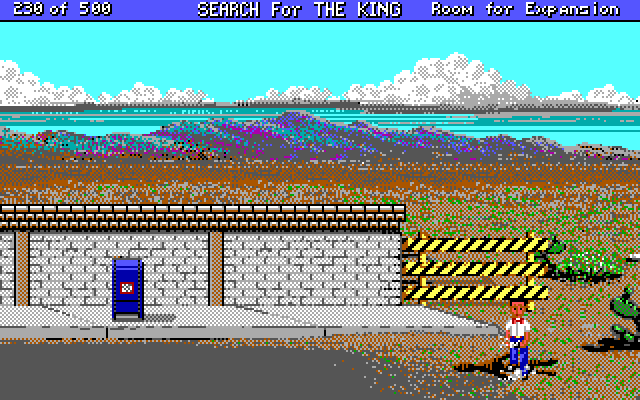 Les Manley in: Search for the King IBM PC/Compatibles Screenshot: Les crash lands...