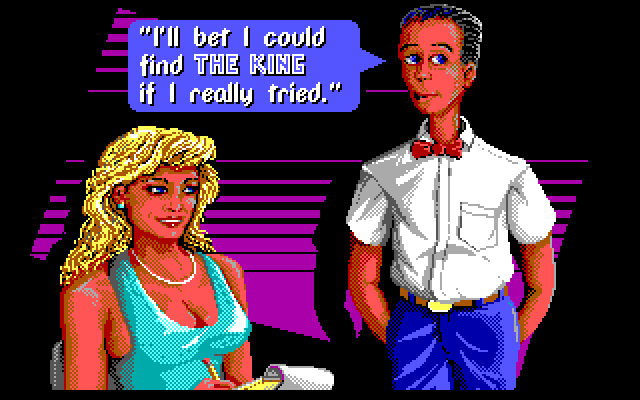 Les Manley in: Search for the King IBM PC/Compatibles Screenshot: Les thinks he can succeed!
