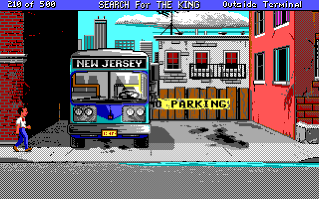 Les Manley in: Search for the King IBM PC/Compatibles Screenshot: Exploring the city...
