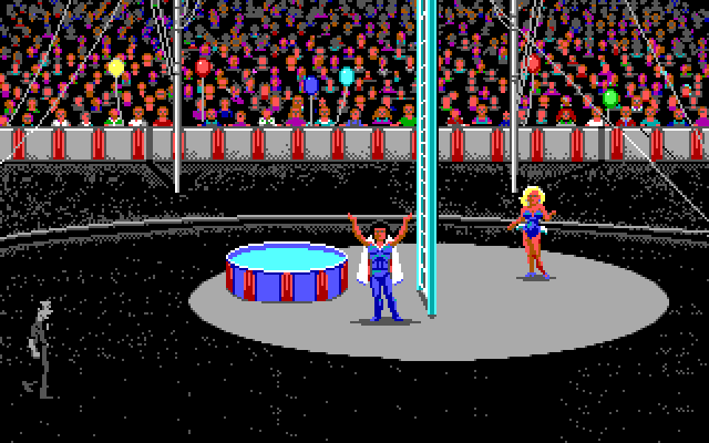 Les Manley in: Search for the King IBM PC/Compatibles Screenshot: Some more circus acts...