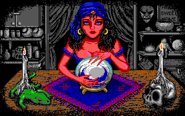 Les Manley in: Search for the King IBM PC/Compatibles Screenshot: Time to get my fortune told...
