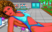 Les Manley in: Search for the King for IBM PC/Compatibles - A better view of the girl by the pool...
