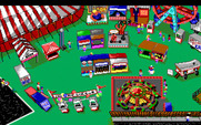 Les Manley in: Search for the King for IBM PC/Compatibles - View of the circus grounds.
