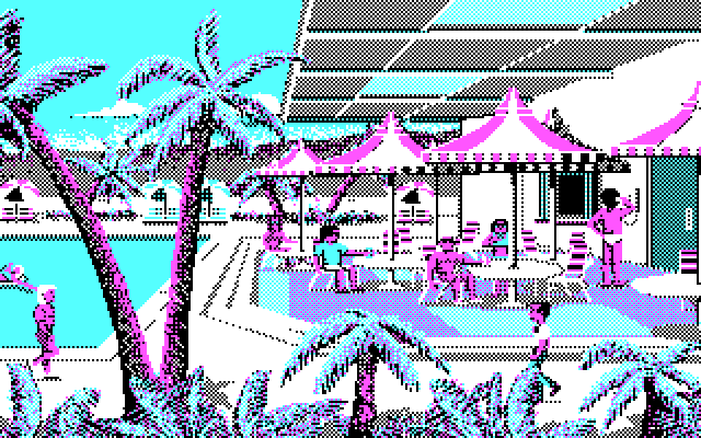 Les Manley in: Search for the King IBM PC/Compatibles Screenshot: The pool area...