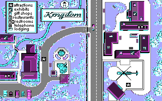 Les Manley in: Search for the King IBM PC/Compatibles Screenshot: An overhead map...