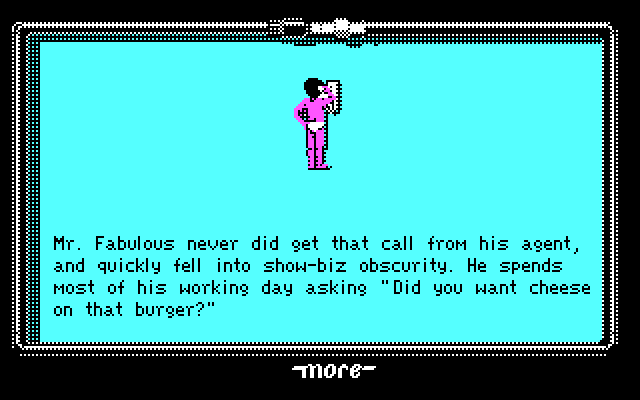 Les Manley in: Search for the King IBM PC/Compatibles Screenshot: Some of the characters have an end-of-story summary...