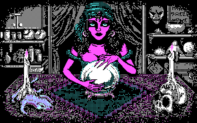 Les Manley in: Search for the King IBM PC/Compatibles Screenshot: Talking to the fortune teller.