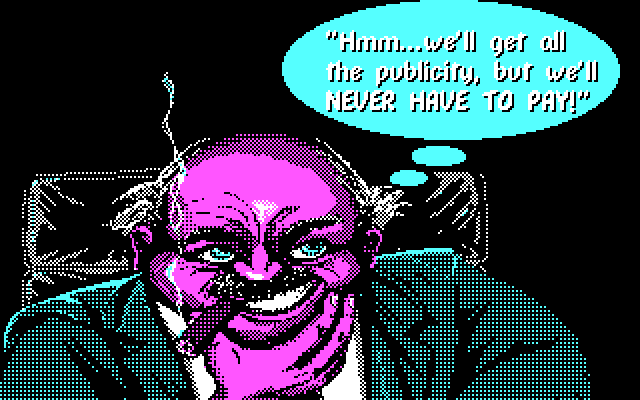 Les Manley in: Search for the King IBM PC/Compatibles Screenshot: The nefarious plan unfolds...