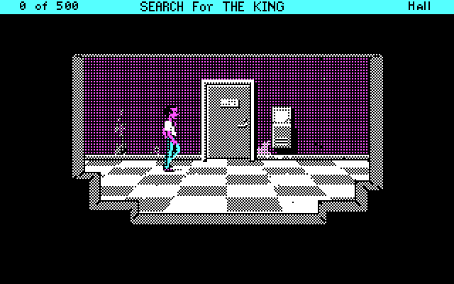 Les Manley in: Search for the King IBM PC/Compatibles Screenshot: Exploring the office...
