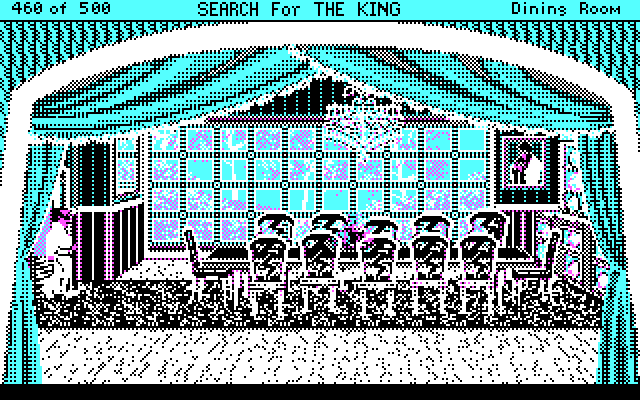 Les Manley in: Search for the King IBM PC/Compatibles Screenshot: Here's the dining room...