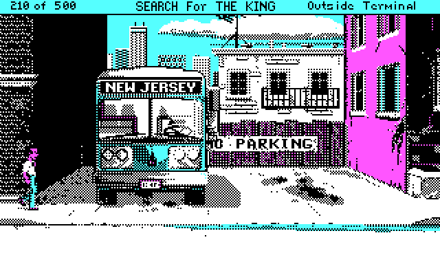 Les Manley in: Search for the King IBM PC/Compatibles Screenshot: Exploring the city.