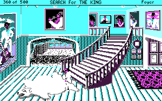 Les Manley in: Search for the King IBM PC/Compatibles Screenshot: Entering the mansion...