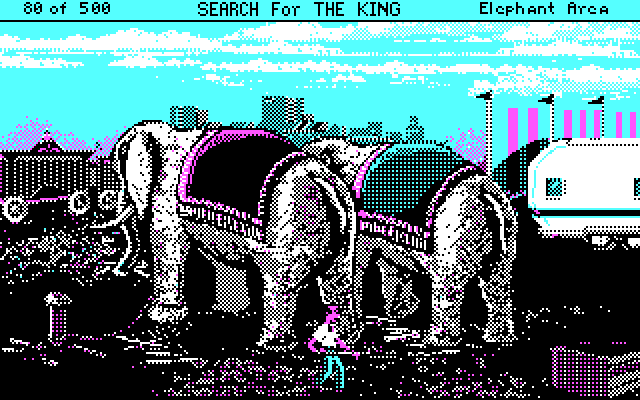 Les Manley in: Search for the King IBM PC/Compatibles Screenshot: Les cleans up...