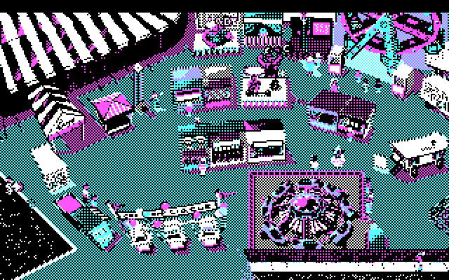 Les Manley in: Search for the King IBM PC/Compatibles Screenshot: Top down view of the circus...