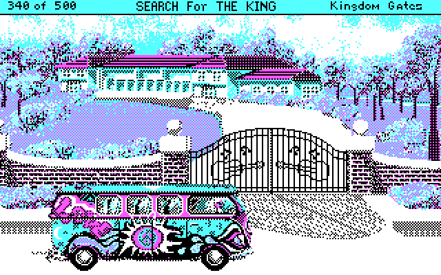 Les Manley in: Search for the King IBM PC/Compatibles Screenshot: Arriving at The Kingdom...