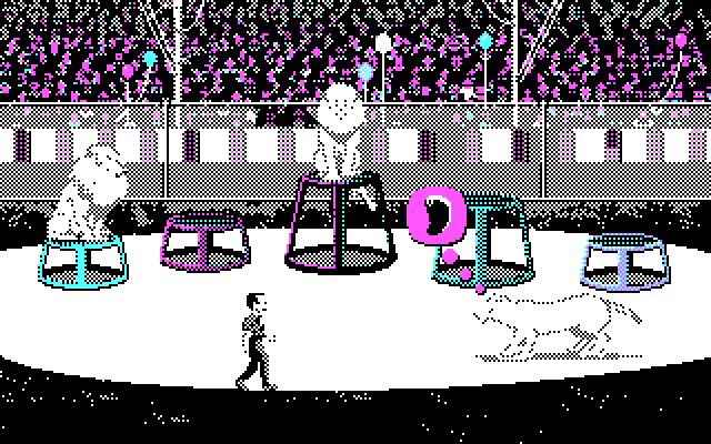Les Manley in: Search for the King IBM PC/Compatibles Screenshot: Lions! Be careful, Les!