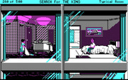 Les Manley in: Search for the King for IBM PC/Compatibles - Les makes a mess of the bed to distract the hotel maid...