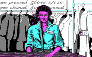 Les Manley in: Search for the King for IBM PC/Compatibles - Picking up a suit at the cleaners...