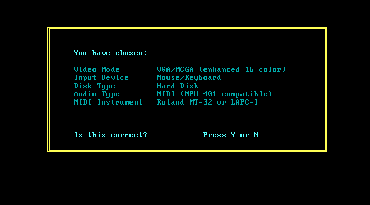Les Manley in: Search for the King IBM PC/Compatibles Screenshot: Are these selections ok?